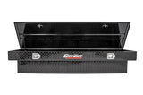 Tool Box Crossover; Single Lid; Diamond Tread; Black Gloss Powder Coated Aluminum; 69-3/4 Inch Length x 20 Width 12.2