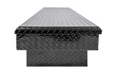 Tool Box Crossover; Single Lid; Diamond Tread; Black Gloss Powder Coated Aluminum; 69-3/4 Inch Length x 20 Width 12.2