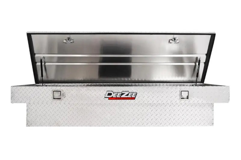Tool Box Crossover; Single Lid; Diamond Tread; Silver; Aluminum; 69-3/4 Inch Length x 20 Width 12.2 Height; 8.4 Cubic