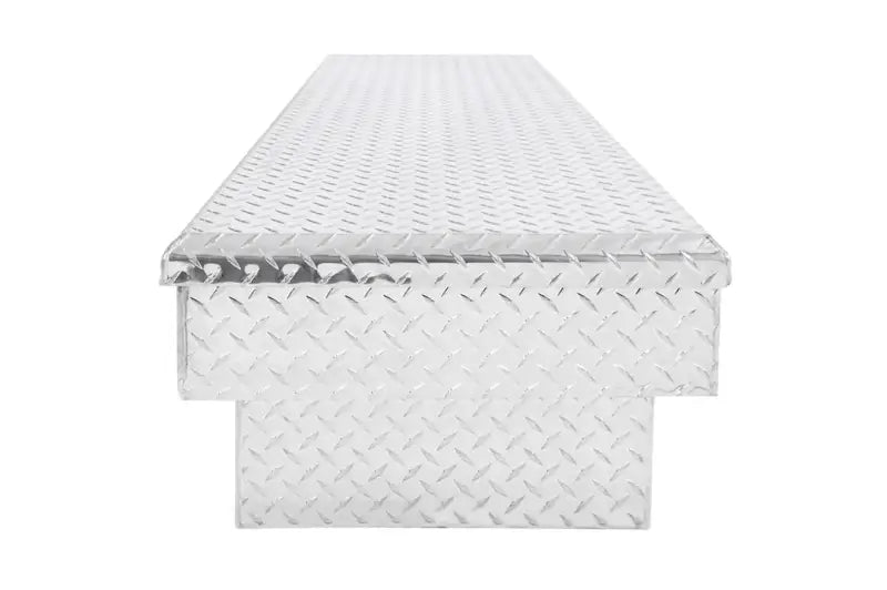 Tool Box Crossover; Single Lid; Diamond Tread; Silver; Aluminum; 69-3/4 Inch Length x 20 Width 12.2 Height; 8.4 Cubic