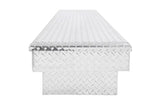 Tool Box Crossover; Single Lid; Diamond Tread; Silver; Aluminum; 69-3/4 Inch Length x 20 Width 12.2 Height; 8.4 Cubic
