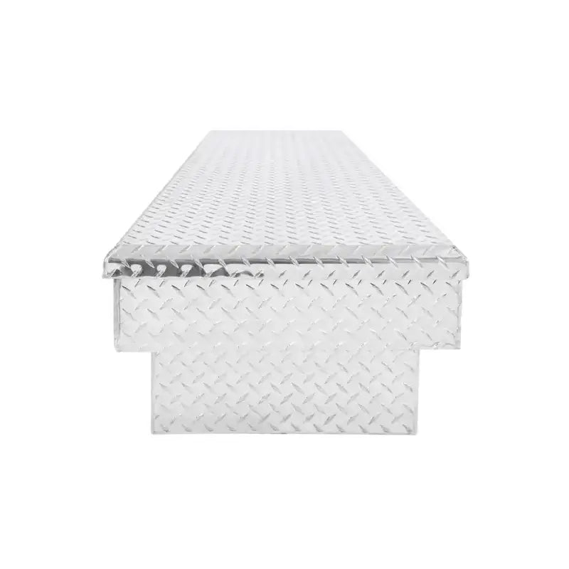 Tool Box Crossover; Single Lid; Diamond Tread; Silver; Aluminum; 69-3/4 Inch Length x 20 Width 12.2 Height; 8.4 Cubic