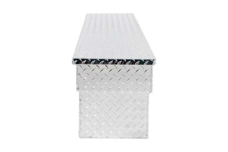 Tool Box Crossover Single Lid Narrow; Brite Tread; Aluminum; 69.75 Inch Length x 12 Width 14.25 Height; 5.75 Cubic Foot