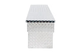 Tool Box Crossover Single Lid Narrow; Brite Tread; Aluminum; 69.75 Inch Length x 12 Width 14.25 Height; 5.75 Cubic Foot