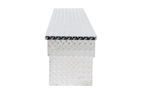 Tool Box Crossover Single Lid Narrow; Brite Tread; Aluminum; 69.75 Inch Length x 12 Width 14.25 Height; 5.75 Cubic Foot