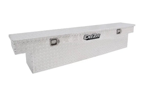 Tool Box Crossover Single Lid Narrow; Brite Tread; Aluminum; 69.75 Inch Length x 12 Width 14.25 Height; 5.75 Cubic Foot