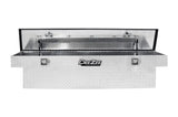 Tool Box Crossover Single Lid Narrow; Brite Tread; Aluminum; 69.75 Inch Length x 12 Width 14.25 Height; 5.75 Cubic Foot