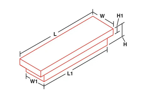 Tool Box Crossover Single Lid Narrow; Brite Tread; Aluminum; 69.75 Inch Length x 12 Width 14.25 Height; 5.75 Cubic Foot