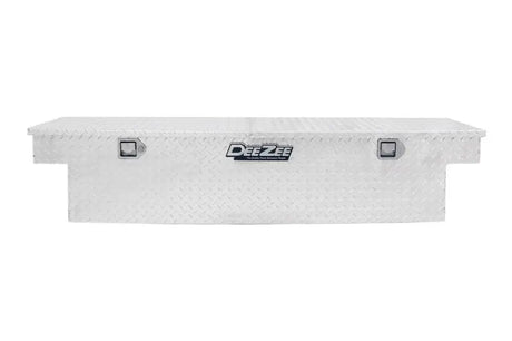 Tool Box Crossover Single Lid Narrow; Brite Tread; Aluminum; 69.75 Inch Length x 12 Width 14.25 Height; 5.75 Cubic Foot