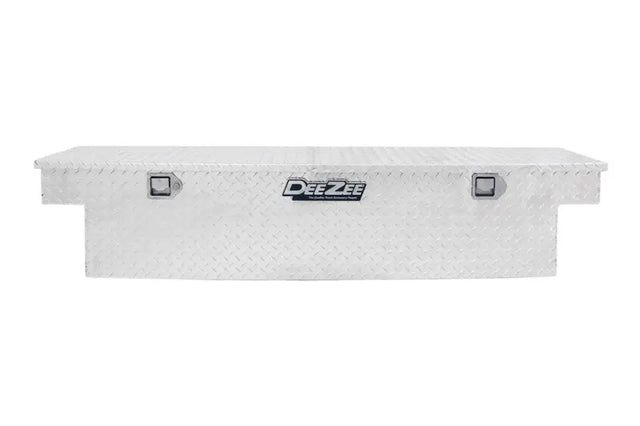 Tool Box Crossover Single Lid Narrow; Brite Tread; Aluminum; 69.75 Inch Length x 12 Width 14.25 Height; 5.75 Cubic Foot
