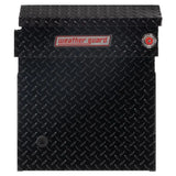 Black diamond-plated Tool Box Crossover with single lid and glossy black finish