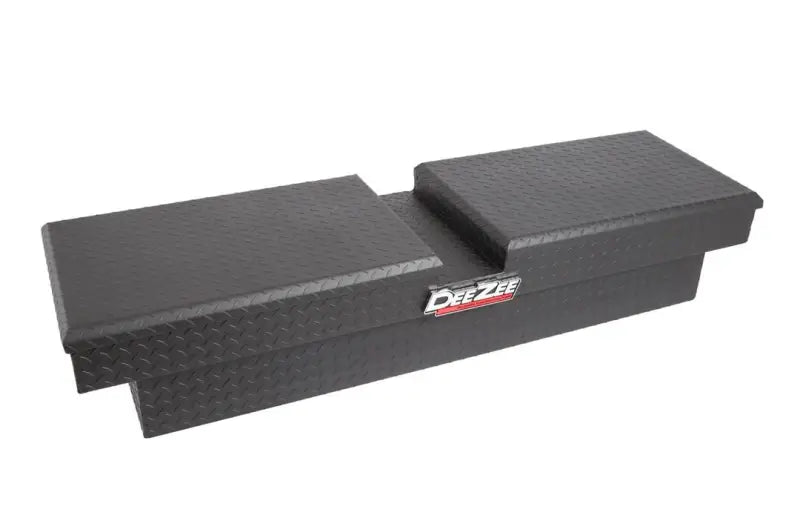 Tool Box Crossover Standard; Gull Wing; Diamond Tread; Black Textured Powder Coated Aluminum; 69-3/4 Inch Length x 20