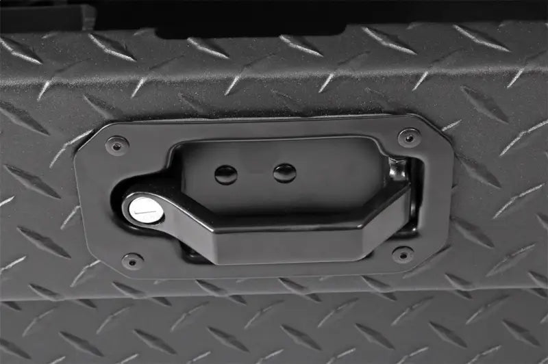 Tool Box Crossover Standard; Gull Wing; Diamond Tread; Black Textured Powder Coated Aluminum; 69-3/4 Inch Length x 20