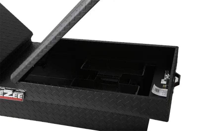 Tool Box Crossover Standard; Gull Wing; Diamond Tread; Black Textured Powder Coated Aluminum; 69-3/4 Inch Length x 20