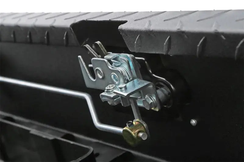 Tool Box Crossover Standard; Gull Wing; Diamond Tread; Black Textured Powder Coated Aluminum; 69-3/4 Inch Length x 20