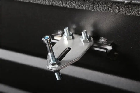 Tool Box Crossover Standard; Gull Wing; Diamond Tread; Black Textured Powder Coated Aluminum; 69-3/4 Inch Length x 20