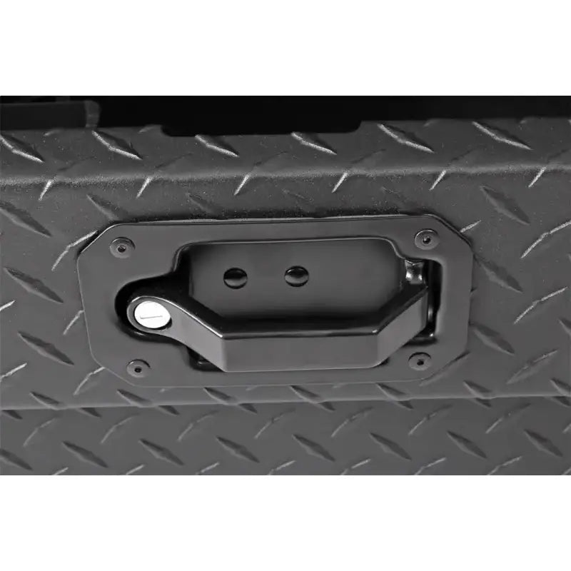 Tool Box Crossover Standard; Single Lid; Diamond Tread; Black Textured Powder Coated Aluminum; 69-3/4 Inch Length x 20