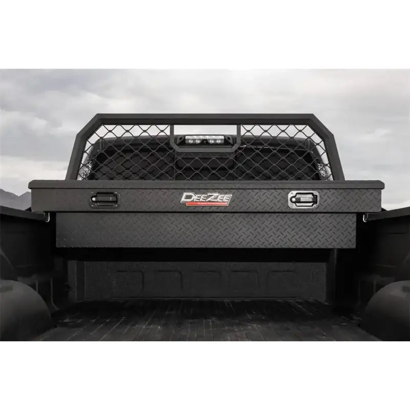 Tool Box Crossover Standard; Single Lid; Diamond Tread; Black Textured Powder Coated Aluminum; 69-3/4 Inch Length x 20