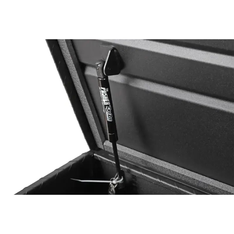 Tool Box Crossover Standard; Single Lid; Diamond Tread; Black Textured Powder Coated Aluminum; 69-3/4 Inch Length x 20
