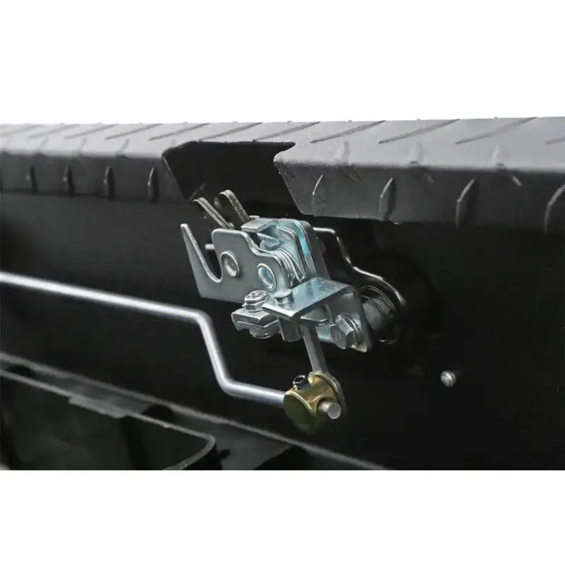 Tool Box Crossover Standard; Single Lid; Diamond Tread; Black Textured Powder Coated Aluminum; 69-3/4 Inch Length x 20