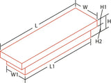 Tool Box Crossover Standard; Single Lid; Diamond Tread; Black Textured Powder Coated Aluminum; 69-3/4 Inch Length x 20