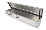 Tool Box Side Mount; Single Lid; Diamond Tread; Silver; Aluminum; 48 Inch Length x 12.75 Width 10 Height; 3 Cubic Foot