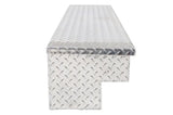 Tool Box Side Mount; Single Lid; Diamond Tread; Silver; Aluminum; 48 Inch Length x 12.75 Width 10 Height; 3 Cubic Foot