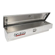 Tool Box Side Mount; Single Lid; Diamond Tread; Silver; Aluminum; 48 Inch Length x 12.75 Width 10 Height; 3 Cubic Foot