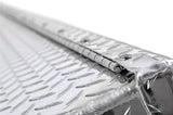 Tool Box Side Mount; Single Lid; Diamond Tread; Silver; Aluminum; 48 Inch Length x 12.75 Width 10 Height; 3 Cubic Foot