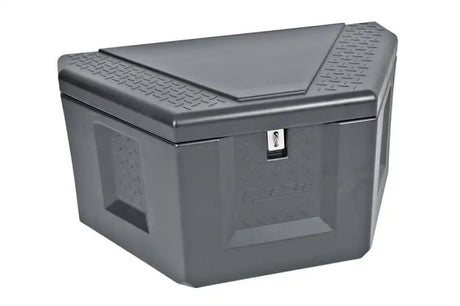 Tool Box Triangle Trailer; Single Lid; Diamond Tread; Black; Plastic; 36 Inch (Back)/18.25 (Front) Width x 18.75 Length