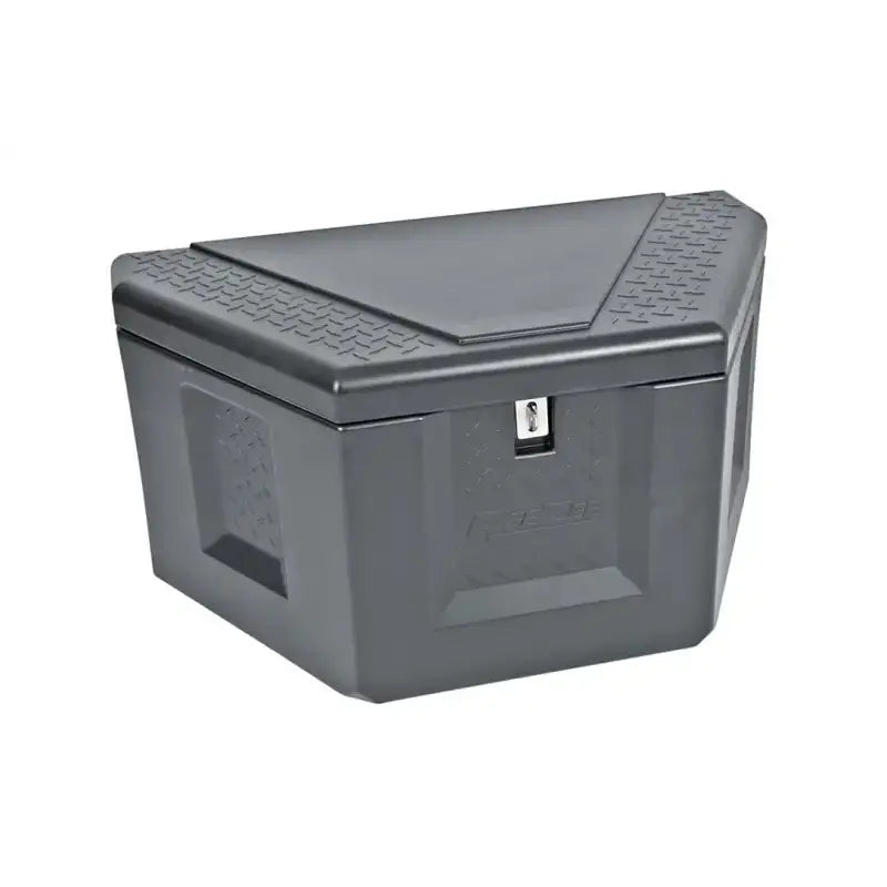 Tool Box Triangle Trailer; Single Lid; Diamond Tread; Black; Plastic; 36 Inch (Back)/18.25 (Front) Width x 18.75 Length