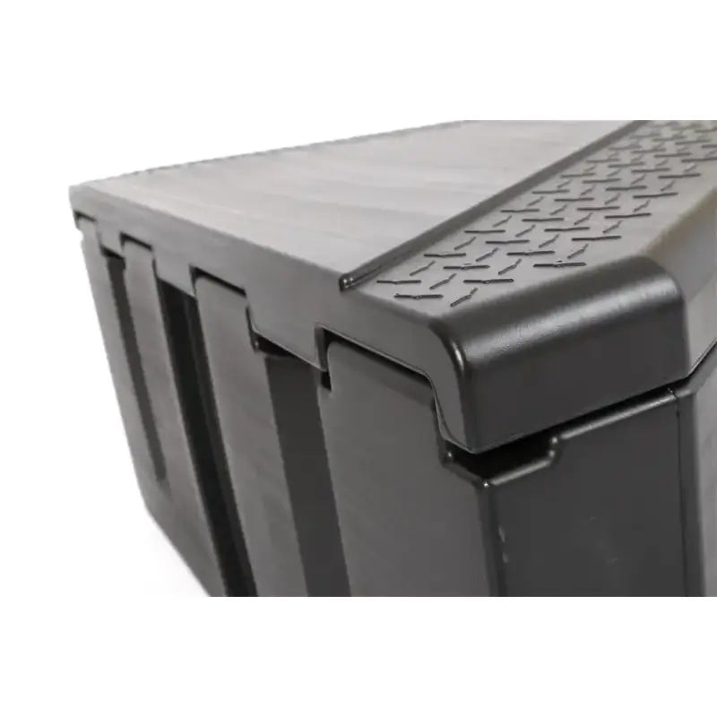 Tool Box Triangle Trailer; Single Lid; Diamond Tread; Black; Plastic; 36 Inch (Back)/18.25 (Front) Width x 18.75 Length