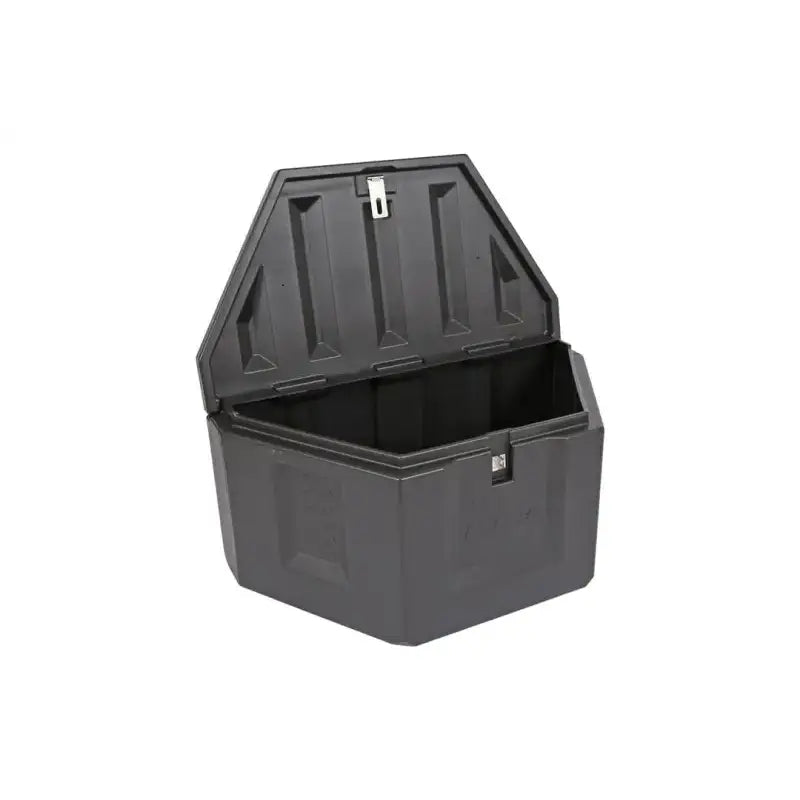 Tool Box Triangle Trailer; Single Lid; Diamond Tread; Black; Plastic; 36 Inch (Back)/18.25 (Front) Width x 18.75 Length