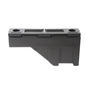 Tool Box Wheel Well; Single Reversible Lid; Black; Polyethylene; 37 Inch Top Length/ 14 Bottom Length x 7.75 Width 19.5