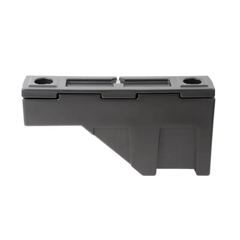 Tool Box Wheel Well; Single Reversible Lid; Black; Polyethylene; 37 Inch Top Length/ 14 Bottom Length x 7.75 Width 19.5
