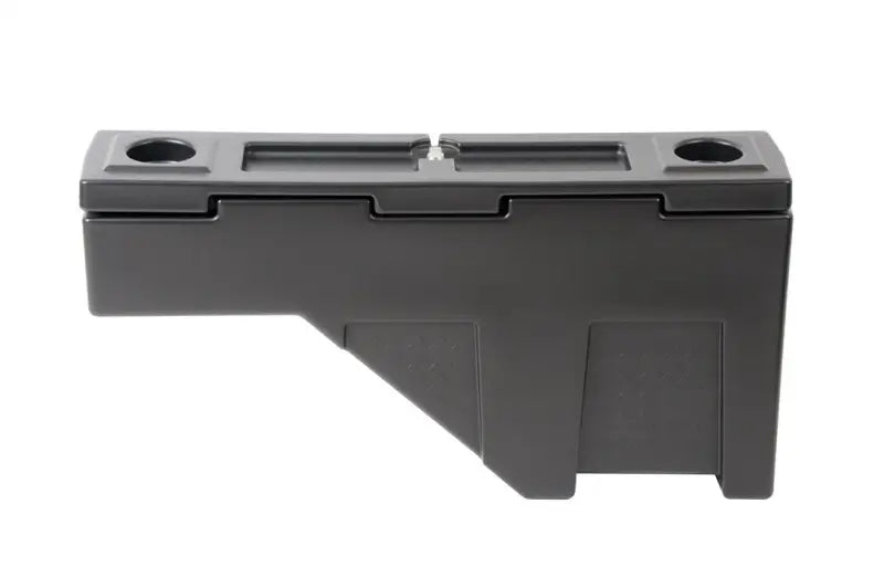 Tool Box Wheel Well; Single Reversible Lid; Black; Polyethylene; 37 Inch Top Length/ 14 Bottom Length x 7.75 Width 19.5