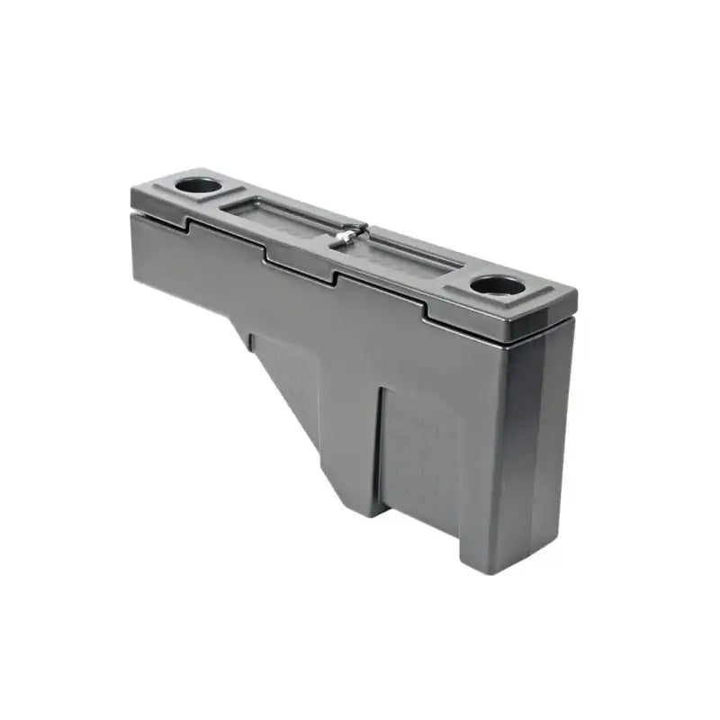 Tool Box Wheel Well; Single Reversible Lid; Black; Polyethylene; 37 Inch Top Length/ 14 Bottom Length x 7.75 Width 19.5