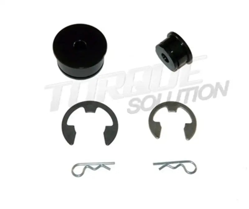 Black polyurethane kia forte torque solution shifter bushings with retaining clips