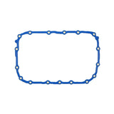 Blue rectangular transmission gasket with bolt holes for automatic transmission repair