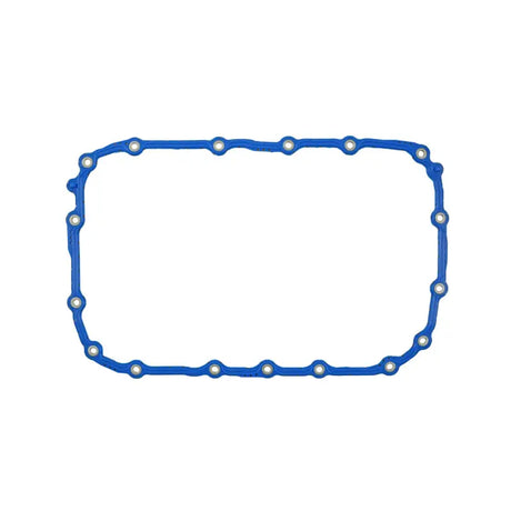 Blue rectangular transmission gasket with bolt holes for automatic transmission repair