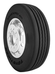 Black Toyo M171 tire with silver hubcap and rubber tread pattern