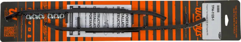 Black curved metal strips with mounting hardware for trail blazer round bar runners