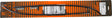 Black windshield wiper blade and replacement parts on orange brown striped backing for Trail Blazer Round or Round Bar Runners