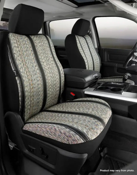Textured gray and black seat cover with stripes for TR49-48 BLACK FIA Toyota Front Bucket Seat