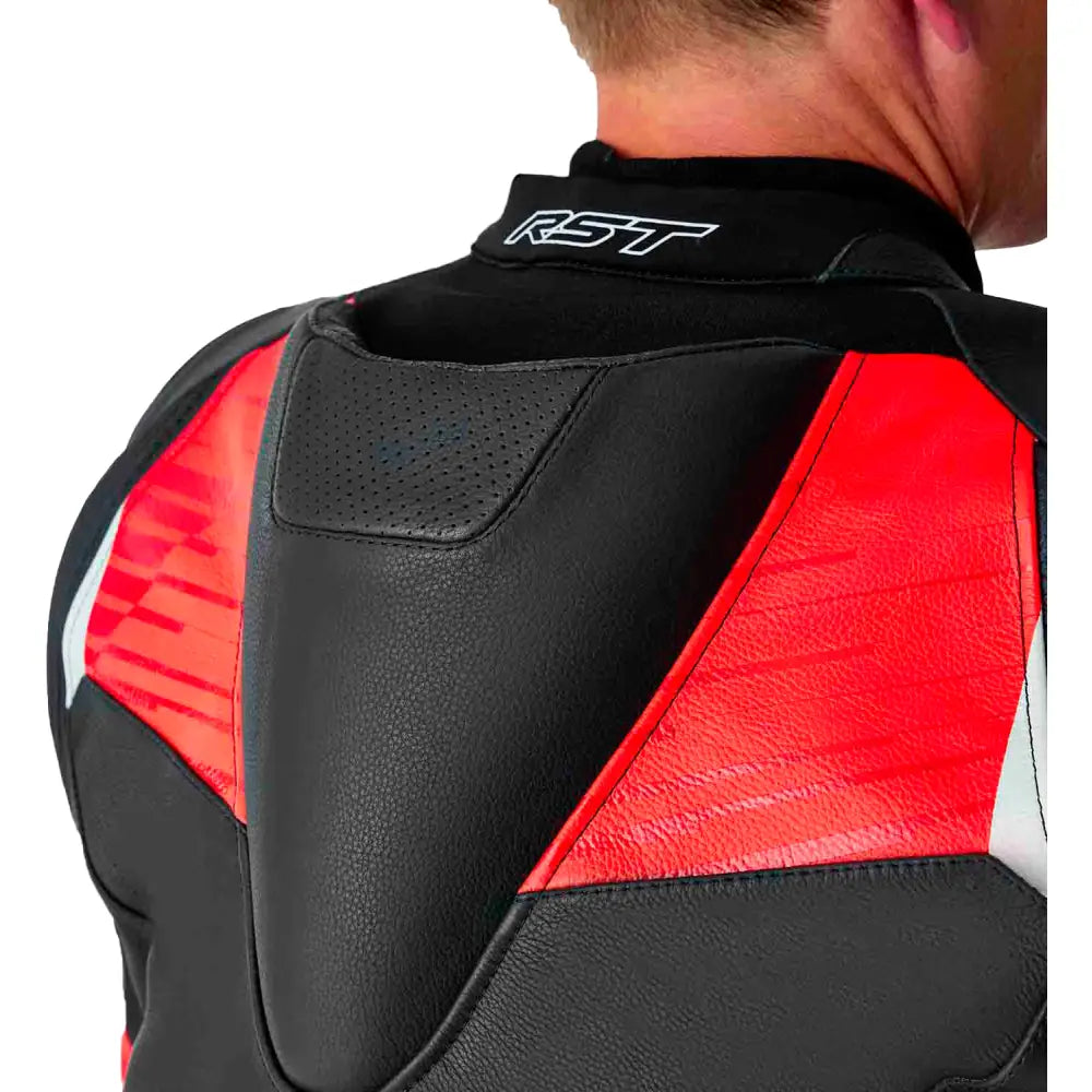 Tractech Evo D3o Jacket Blk/Flo Red Leather 3x