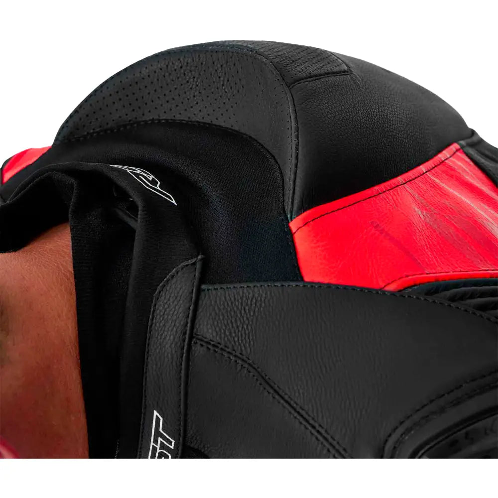 Tractech Evo D3o Jacket Blk/Flo Red Leather Lg
