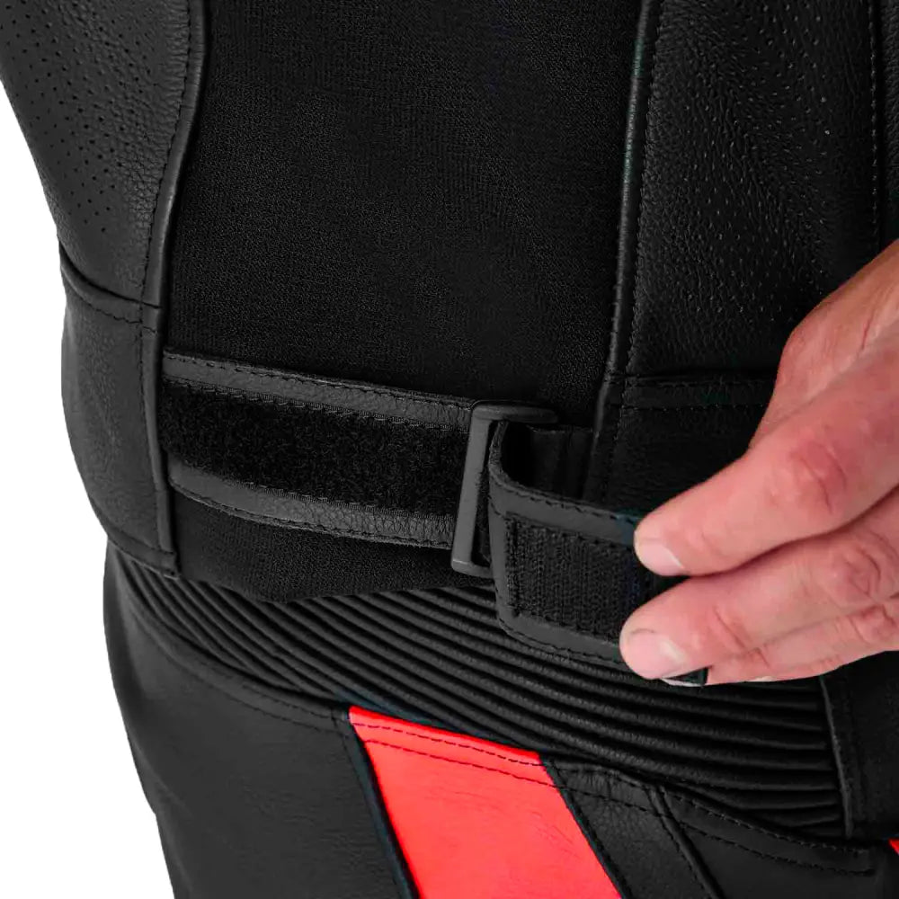 Tractech Evo D3o Jacket Blk/Flo Red Leather Lg