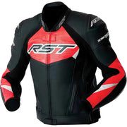 Tractech Evo D3o Jacket Blk/Flo Red Leather Md