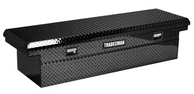 Black diamond-plated Tradesman Aluminum Economy Cross Bed Truck Tool Box for trucks
