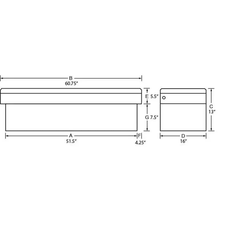 Tradesman Aluminum Economy Cross Bed Truck Tool Box (60in./Front Opening) - Black - 7111002